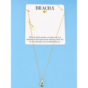 BRACHA Heirloom Teardrop Necklace Gold Plated Sterling Silver Pendant -3266